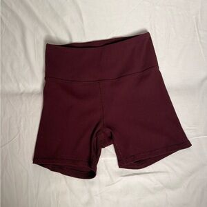 Women's Burgundy Biker Shorts
